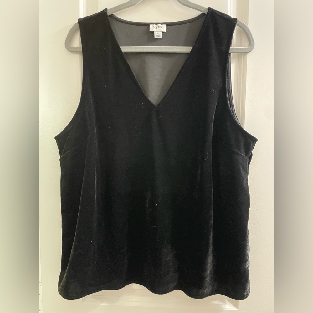 J. Crew Black Velvet Tank Top NWOT